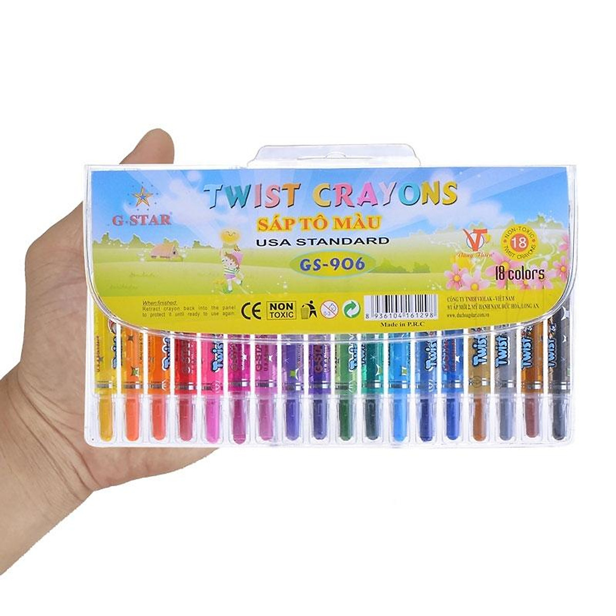 Bút Sáp Vặn Ngắn HQ G-Star 906-18 - Giao Mẫu Ngẫu Nhiên