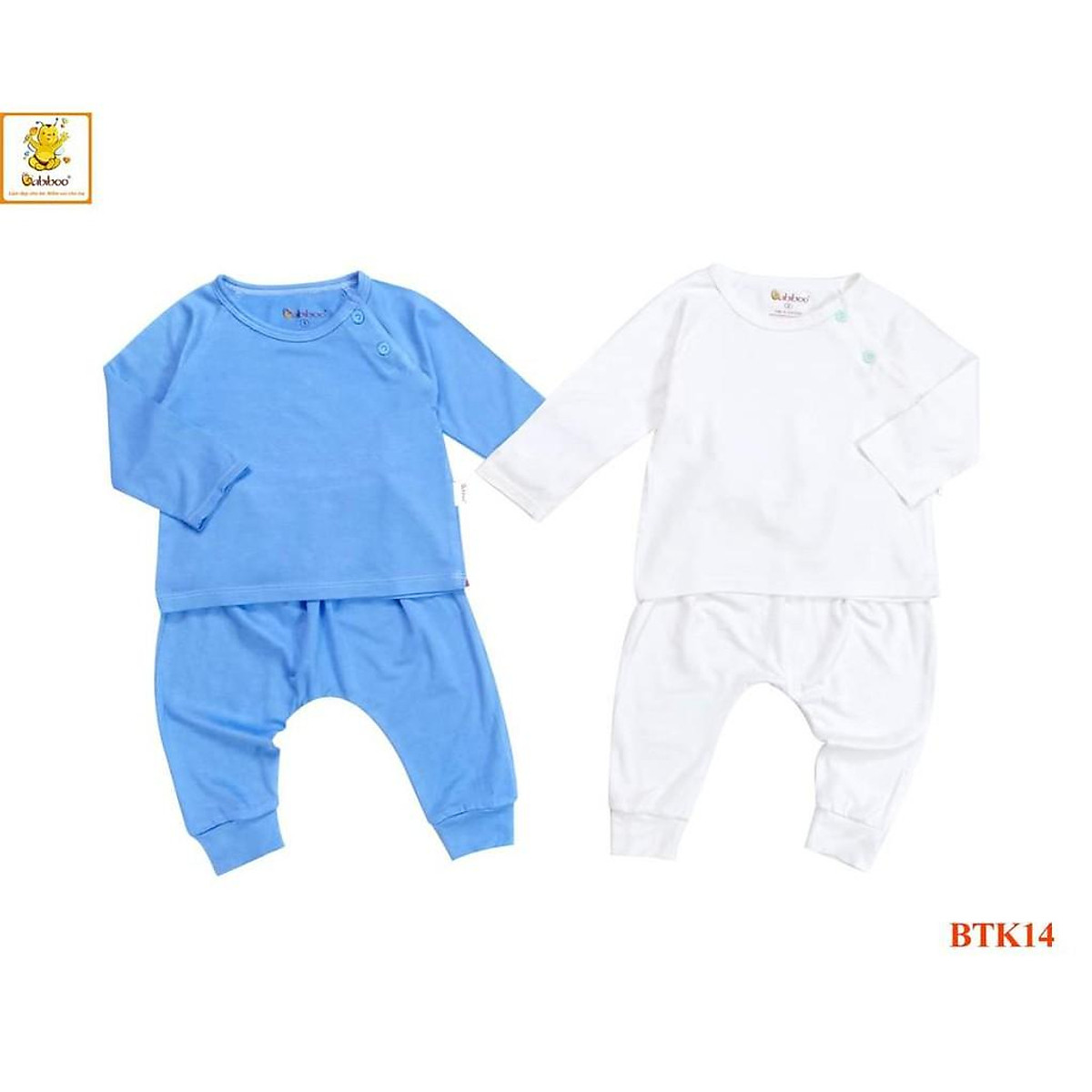 Bộ sơ sinh dài tay cài vai xéo visco cao cấp BKT14