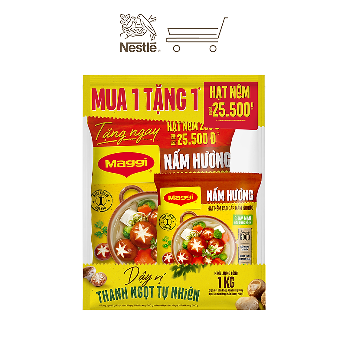Hạt nêm cao cấp MAGGI Nấm Hương gói 800g