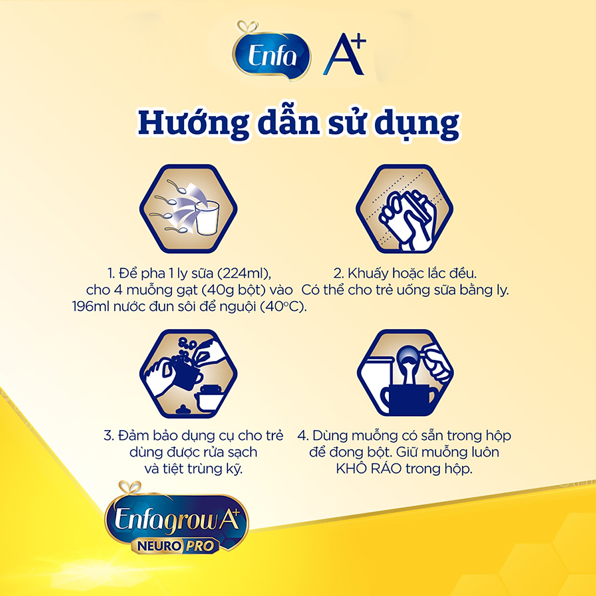 Combo 6 lon sữa bột Enfamil A+ NeuroPro 1 với 2’-FL HMO cho trẻ từ 0 – 6 tháng tuổi– 830g