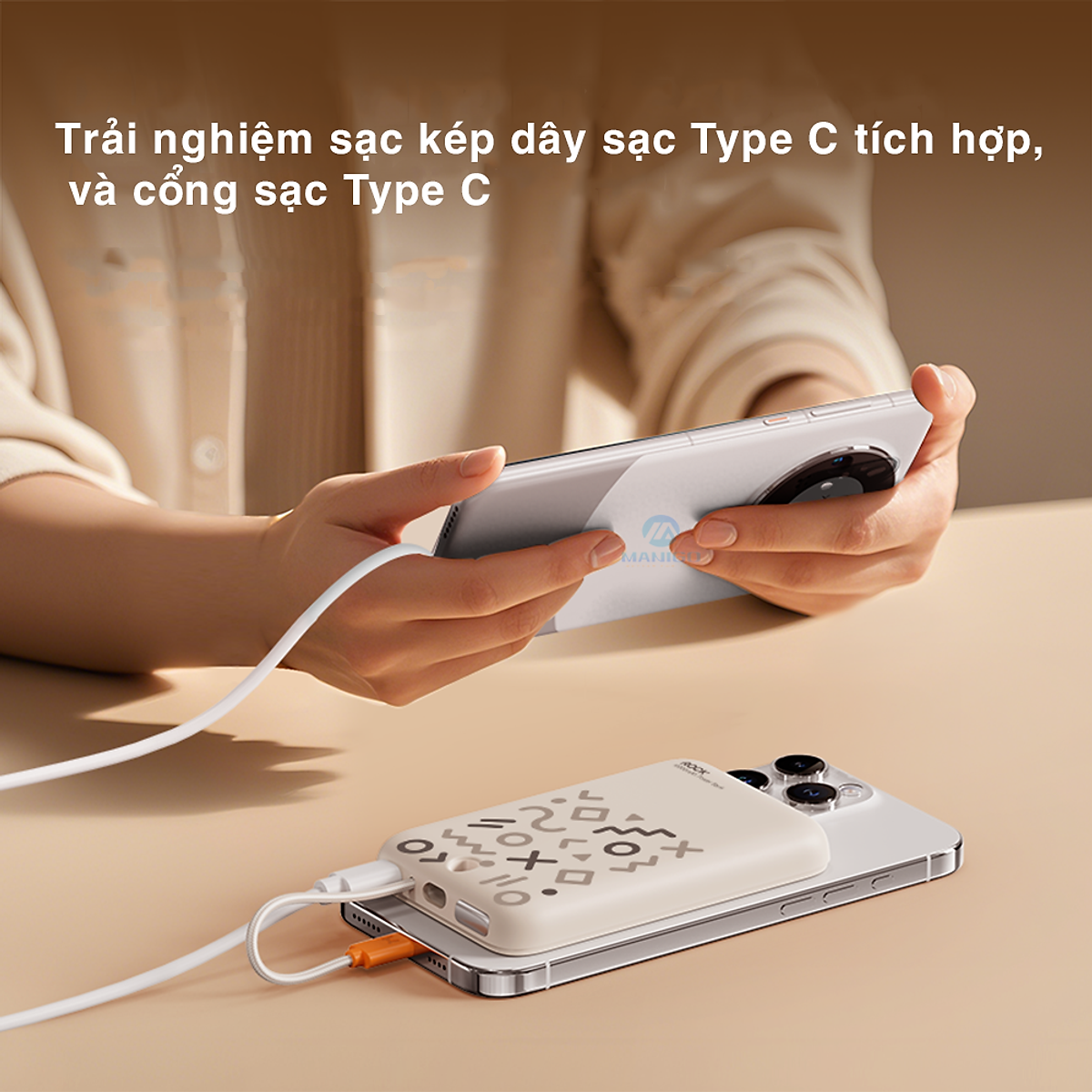 Pin sạc dự phòng sạc nhanh PD 20W ROCKSPACE P28 10.000 mAh Magnetic PD tích hợp cáp sạc nhanh - Hàng chính hãng bảo hành 12 tháng