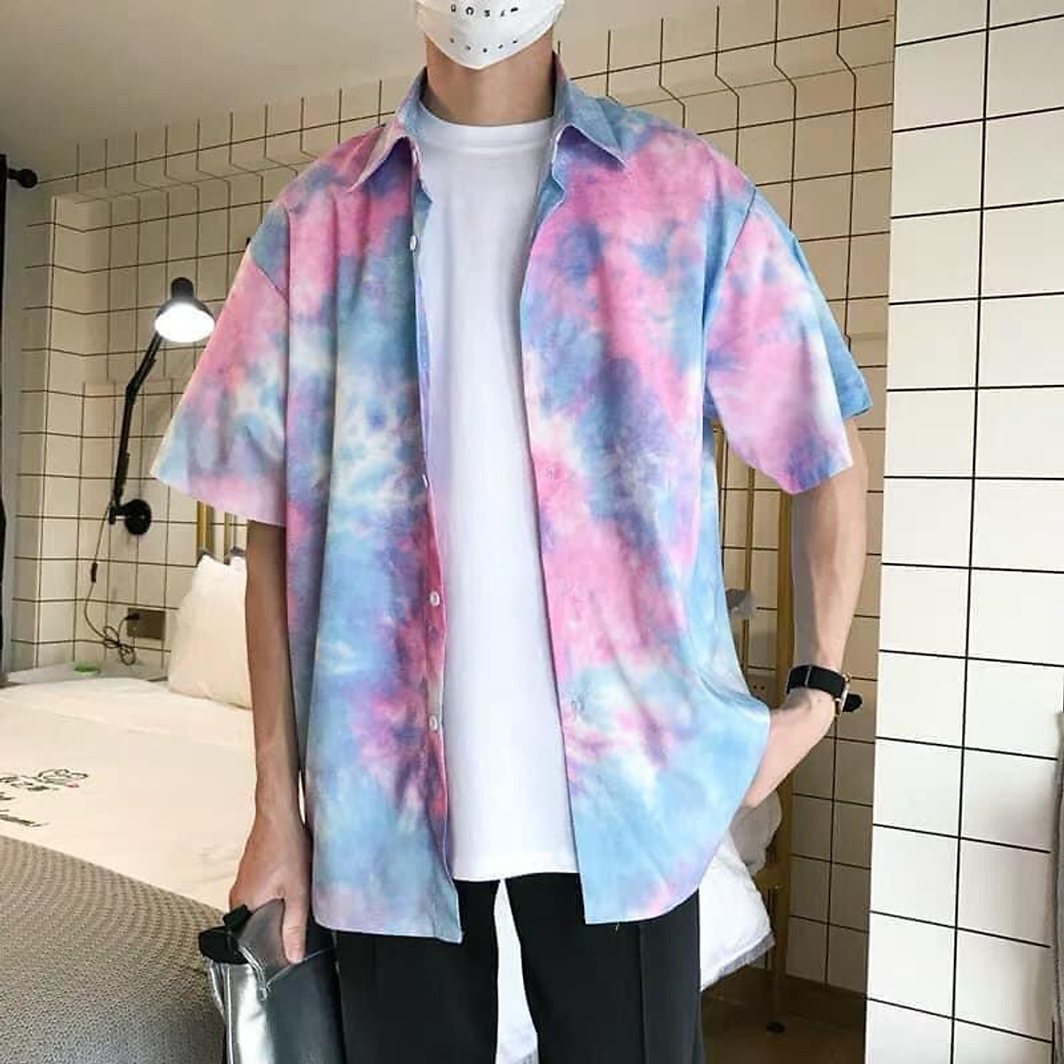 Áo Sơ Mi Loang Cộc Tay Nam Nữ - Chất Cotton thoáng mát - Dùng mặc nhóm thì siêu đẹp khi đi chơi, dã ngoại