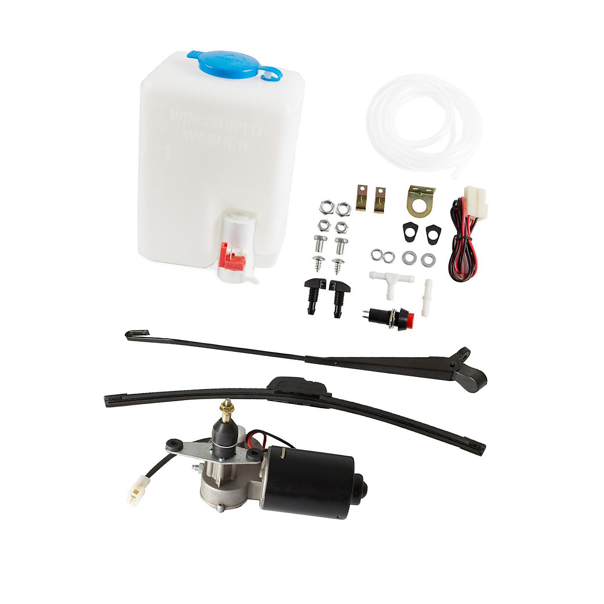 Kpvevmta 12V UTV Windshield Wiper Kit With Washer Pump - For Polaris RZR, Can-Am, Kawasaki Teryx & More - View #9