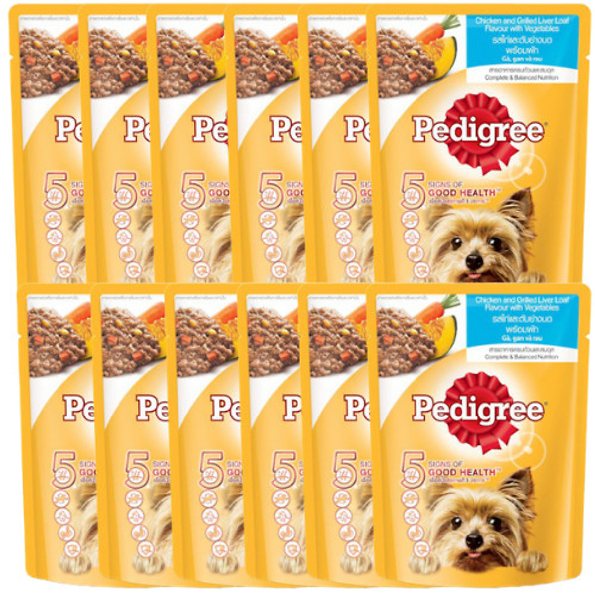 Combo 12 gói sốt chó Pedigree vị gà,gan và rau 80g/1 gói