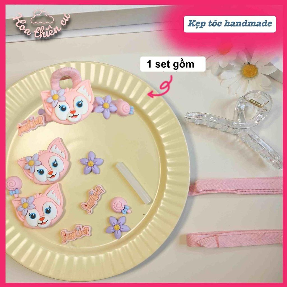 Cách làm kẹp tóc và dây buộc tóc handmade tặng bé dịp Giáng sinh