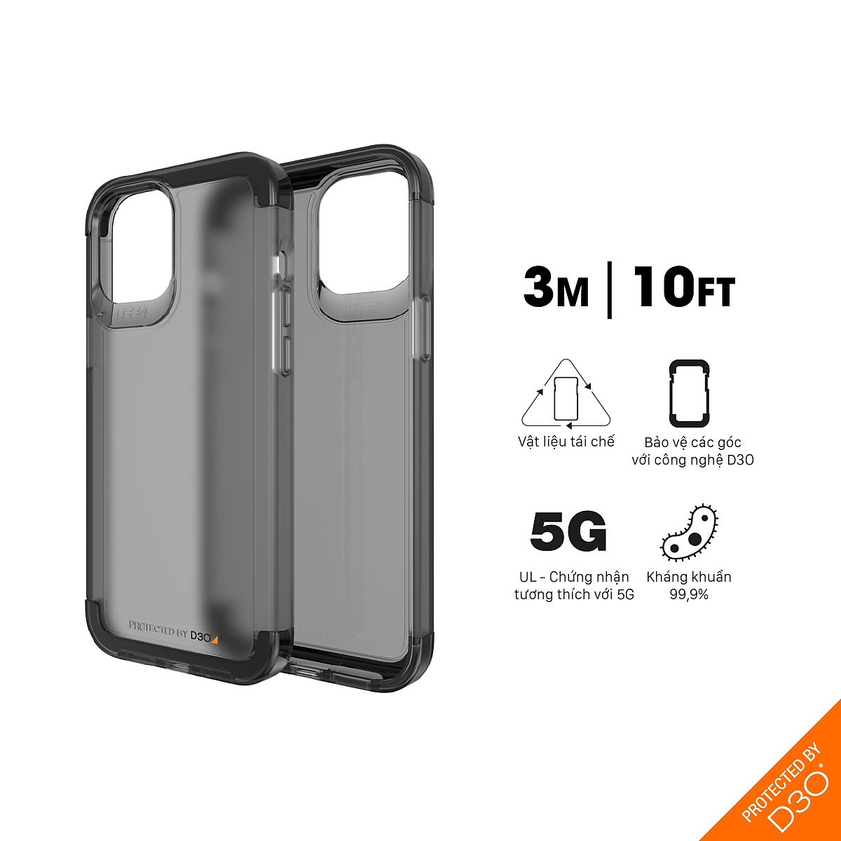 Ốp lưng GEAR4 D3O Wembley Palette iPhone - Công nghệ chống sốc độc quyền D3O, kháng khuẩn, tương thích tốt với sóng 5G - Hàng chính hãng