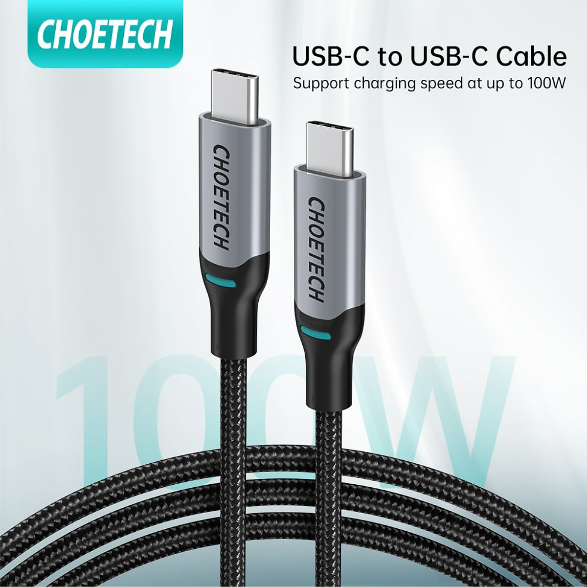 Dây Cáp Sạc Nhanh USB Type C to Type C 100W Dài 1.8M Chuyên Sạc Cho iPhone 15, iP16, Macbook, Laptop, Smartphone CHOETECH XCC-1002-GY - Hàng Chính Hãng