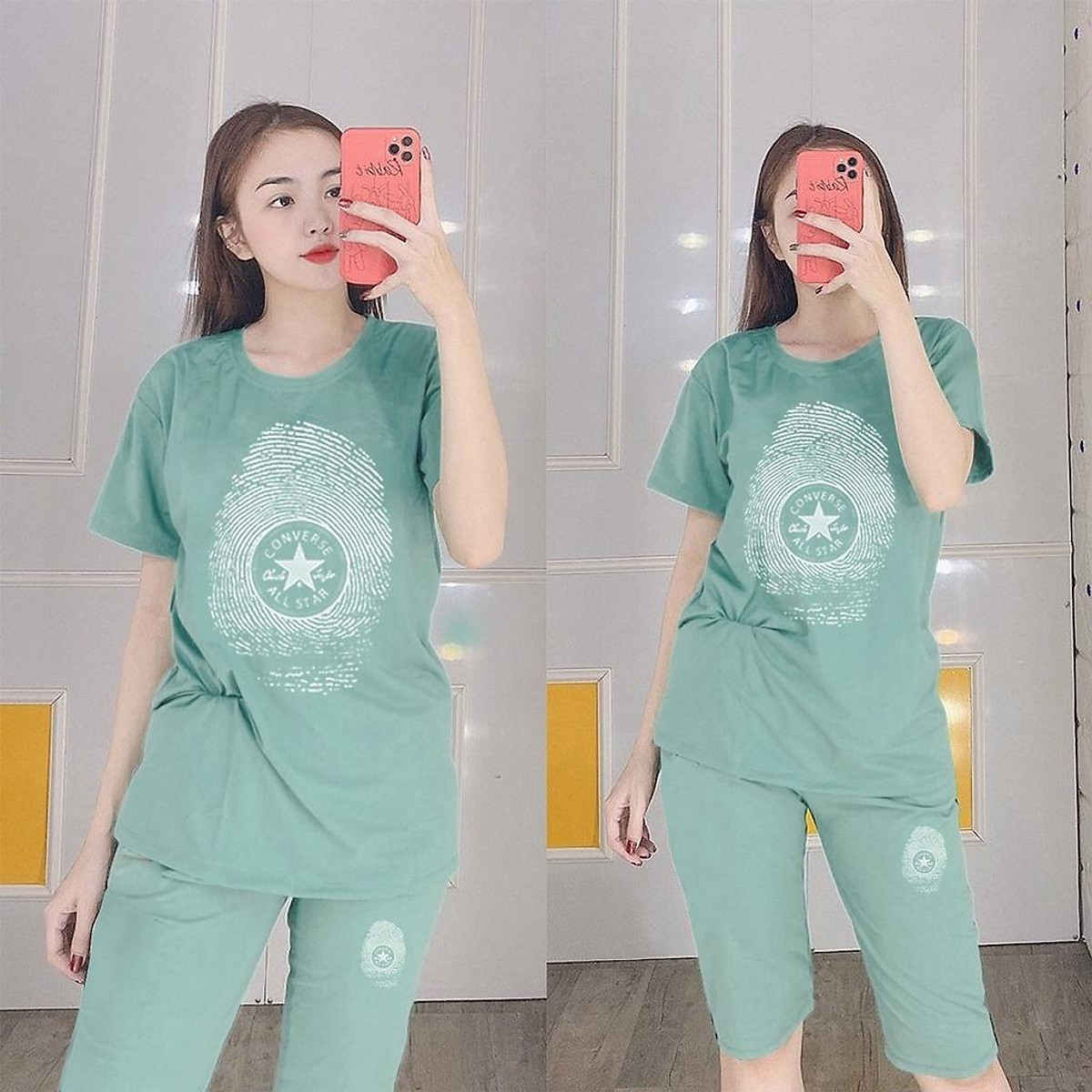 Đồ bộ mặc nhà nữ quần lửng bigsize mùa hè thun cotton thể thao đẹp dễ