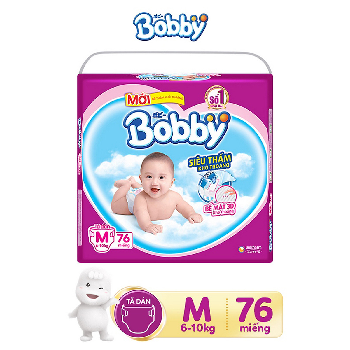 Tã dán Bobby Fresh Siêu Thấm - Khô Thoáng