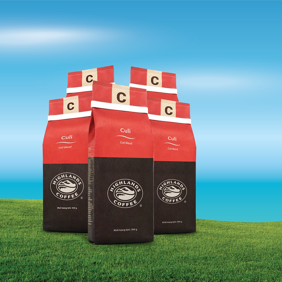 Combo 5 Cà Phê Rang Xay Culi Highlands Coffee 200g/gói