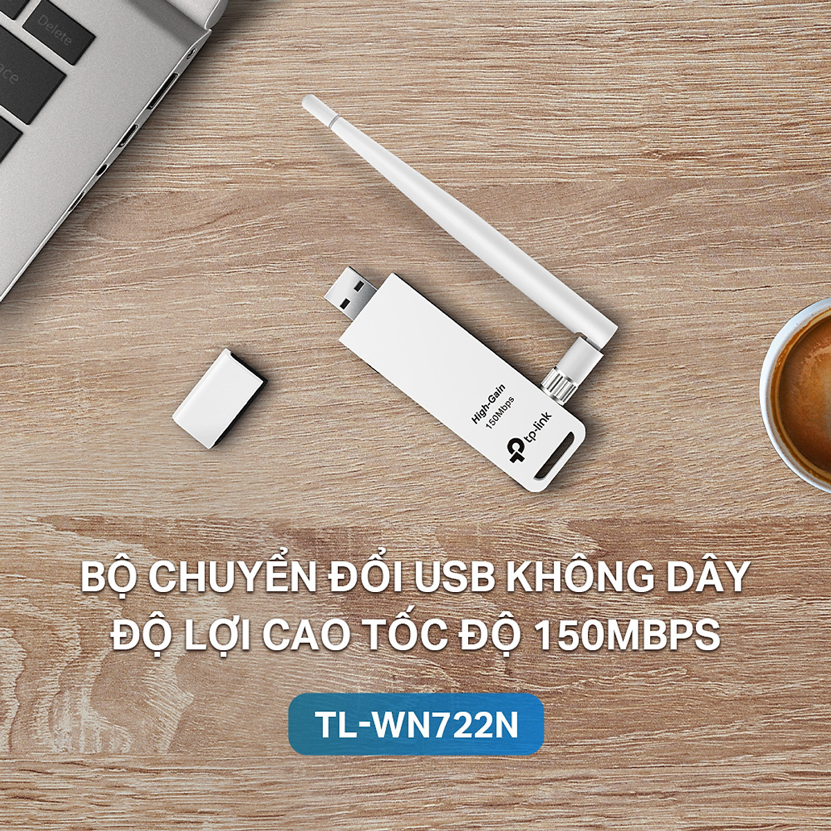 Bộ Thu Wifi USB TP-Link TL-WN722N Chuẩn N 150Mbps - Hàng Chính Hãng