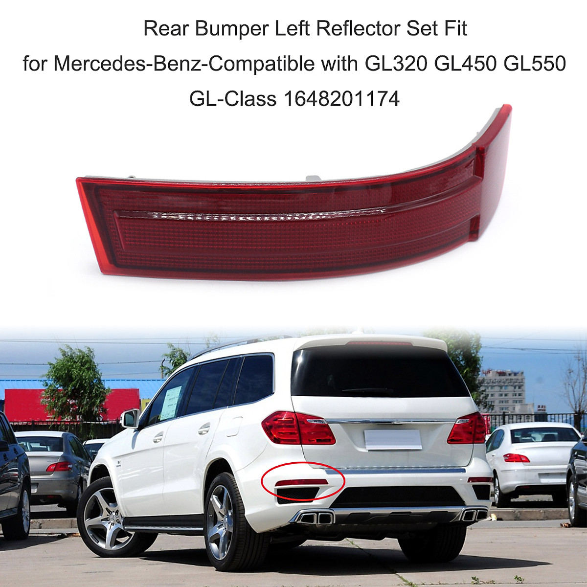 Mua Rear Bumper Left Reflector Set Fit for Mercedes-Benz-Compatible with GL320  GL450 GL550 GL-Class 1648201174