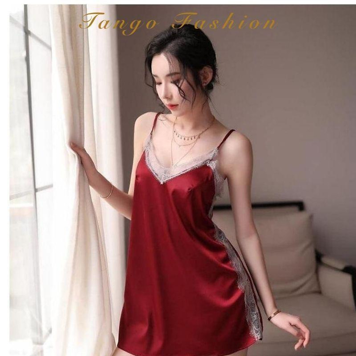 Mua Rose Sleepwear Sét Áo Choàng Ngủ Lụa Cao Cấp Và Váy ngủ lụa cao cấp váy  ngủ nữ váy ngủ 2 dây váy ngủ gợi cảm váy ngủ sexy đầm ngủ