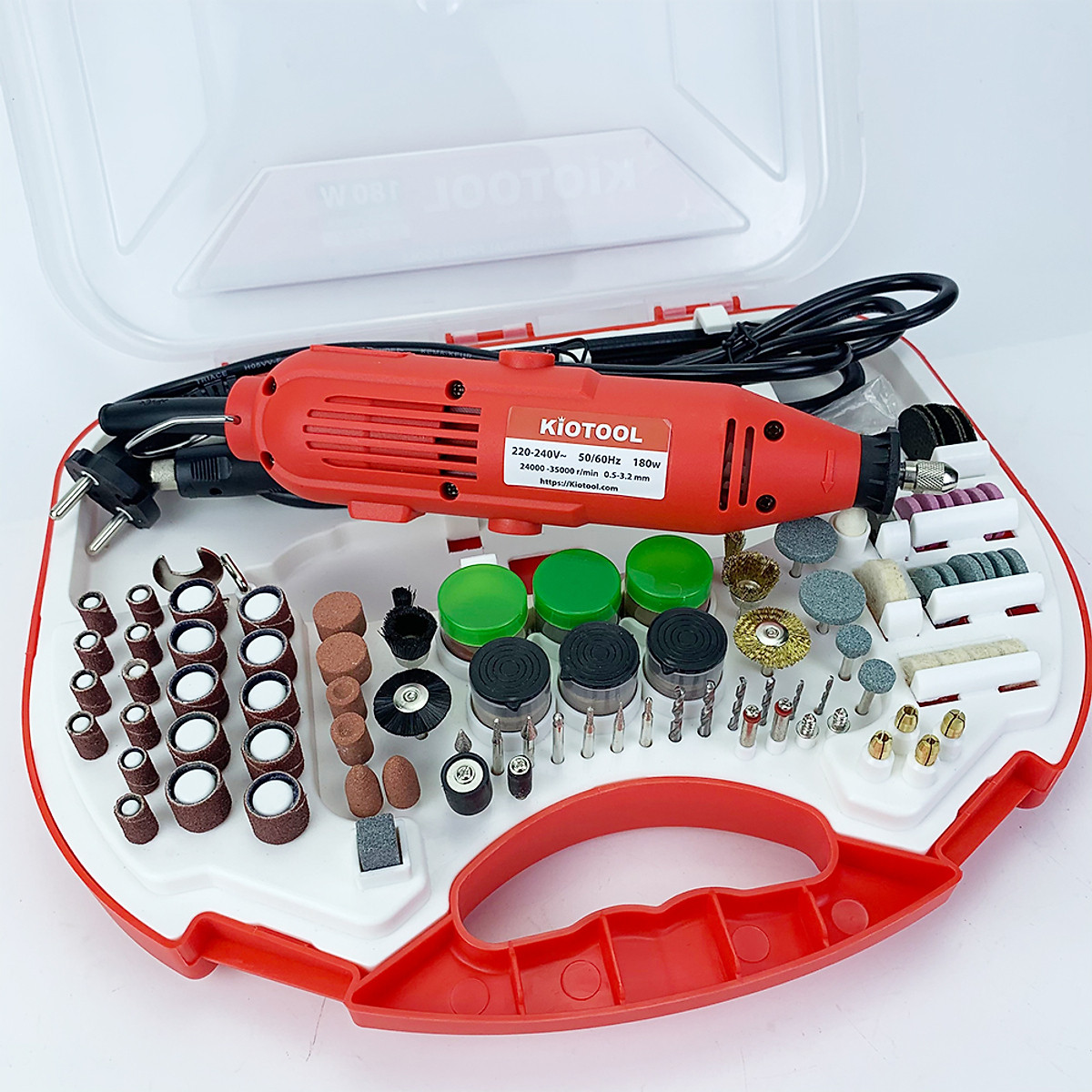 Bộ Máy Khoan Mài khuôn Khắc mini Đa Năng 100 chi tiết 6 tốc độ Kiotool