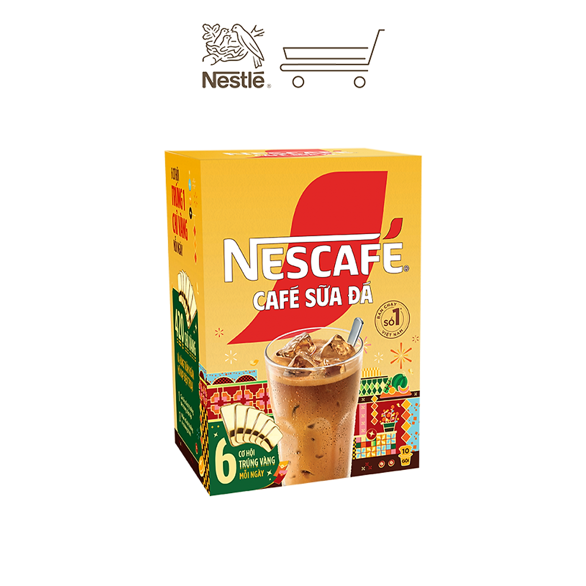Cà Phê Sữa NESCAFÉ Cà Phê Sữa Đá (Hộp 10 Gói x 24g)