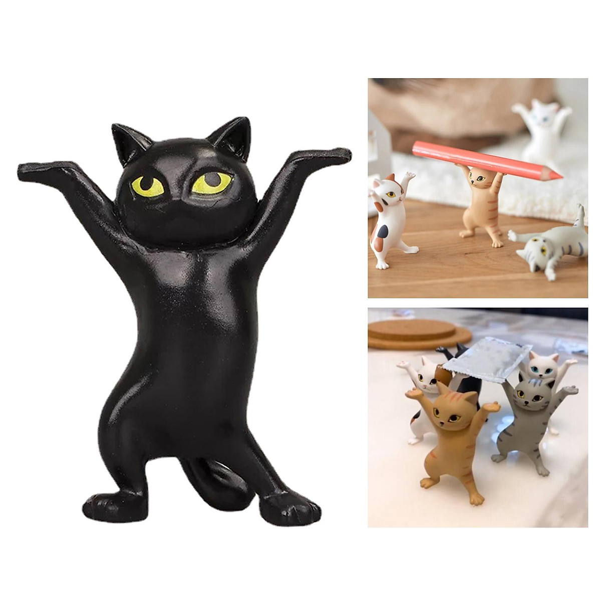 2-10pack Dancing Cute Cats Figure Ornament Tabletop Sculpture ...