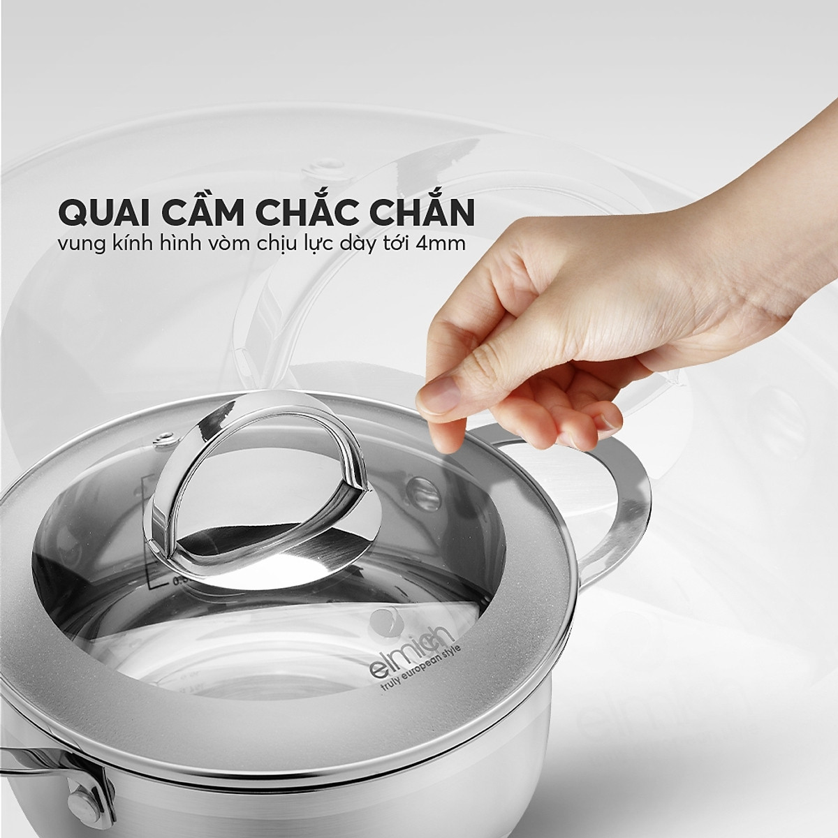 Bộ nồi 5 đáy Inox 304 Elmich Celestin EL 3979 Size 18, 20cm