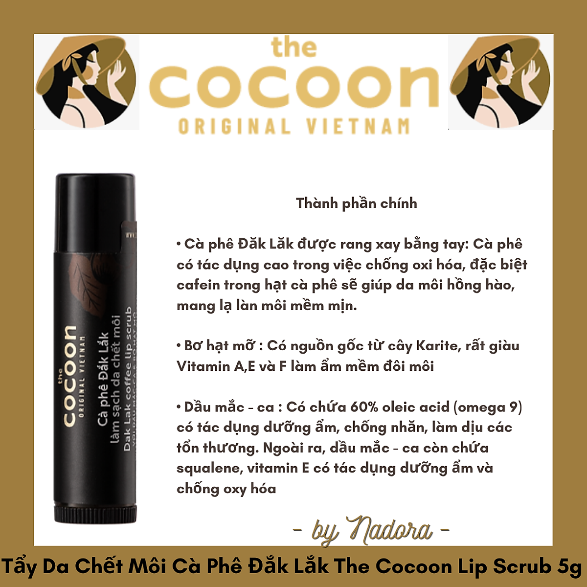 Tẩy Da Chết Môi Cà Phê Đắk Lắk The Cocoon Lip Scrub 5g | Viebeauty  Cosmetics | Tiki