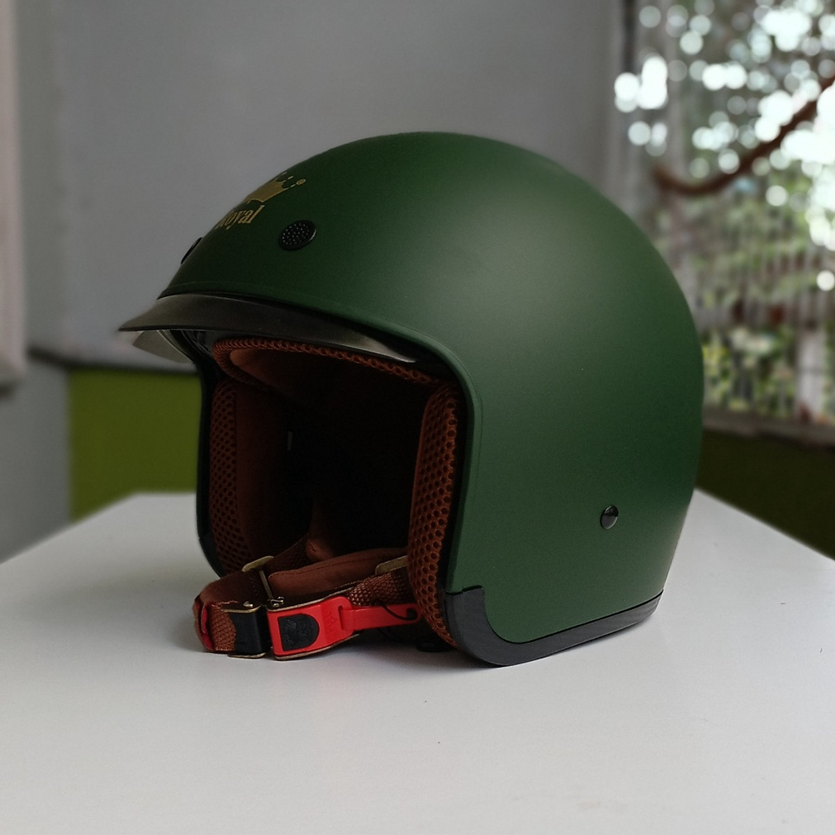 Mũ bảo hiểm xe máy 3/4 kính âm Royal M139 màu trơn, kính âm màu trà hạn chế chói nắng, nhiều size cho nam và nữ