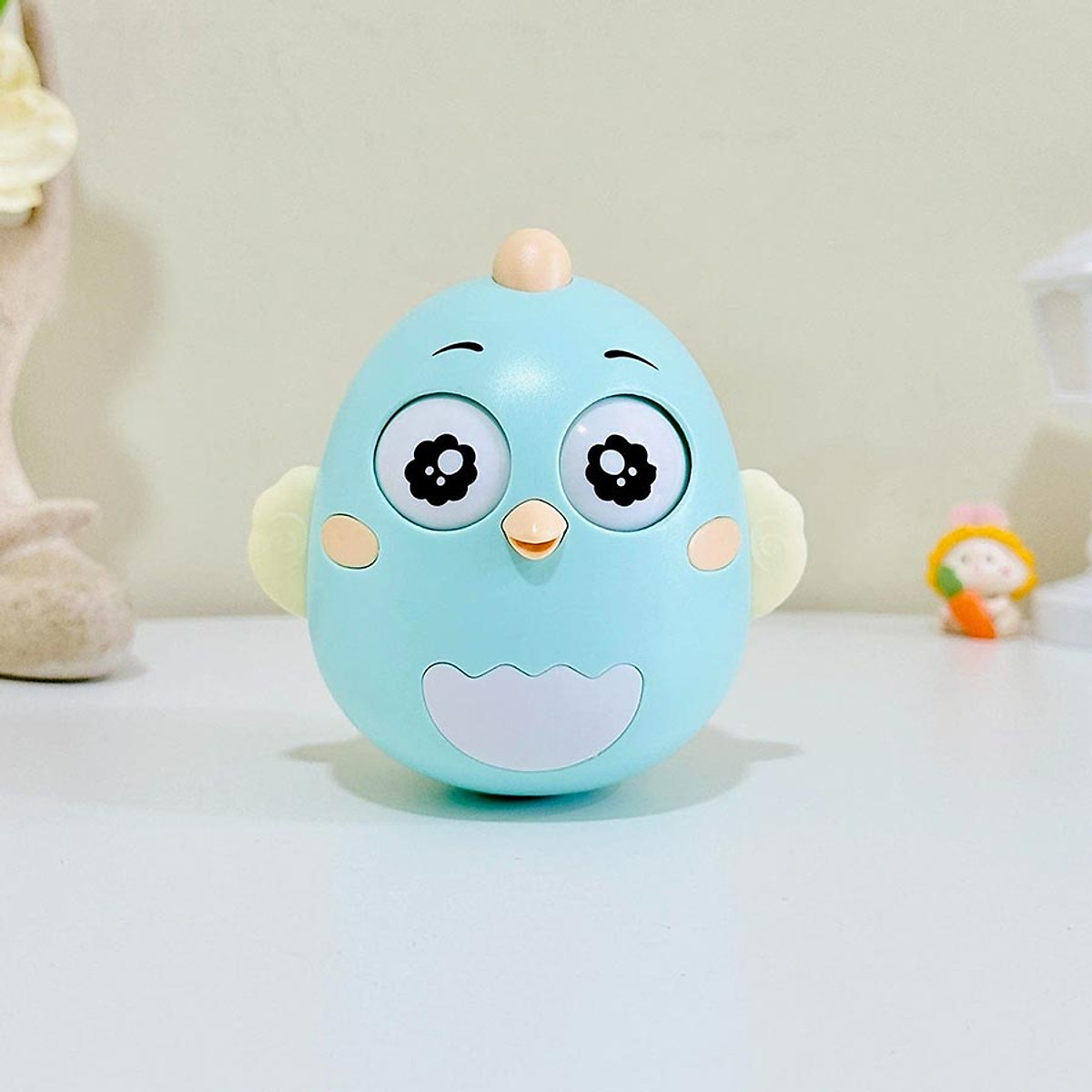 Đồ chơi lật đật phát âm thanh hình gà con xinh xắn biết chớp mắt và có nhạc nhẹ nhàng cho bé yêu, chọn màu theo ý-Đồ chơi giải trí - Đồ chơi ngộ nghĩnh cho bé từ 3 tháng tuổi trở lên