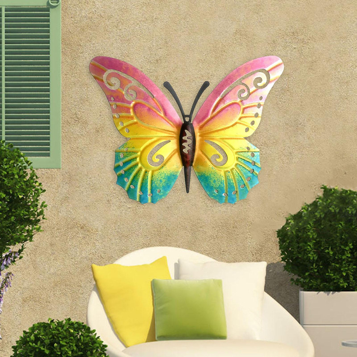Butterfly Wall Decors Hanging Sculptures Figurines Decoration Display Artwork  Wall Art For Living Room Porch Patio