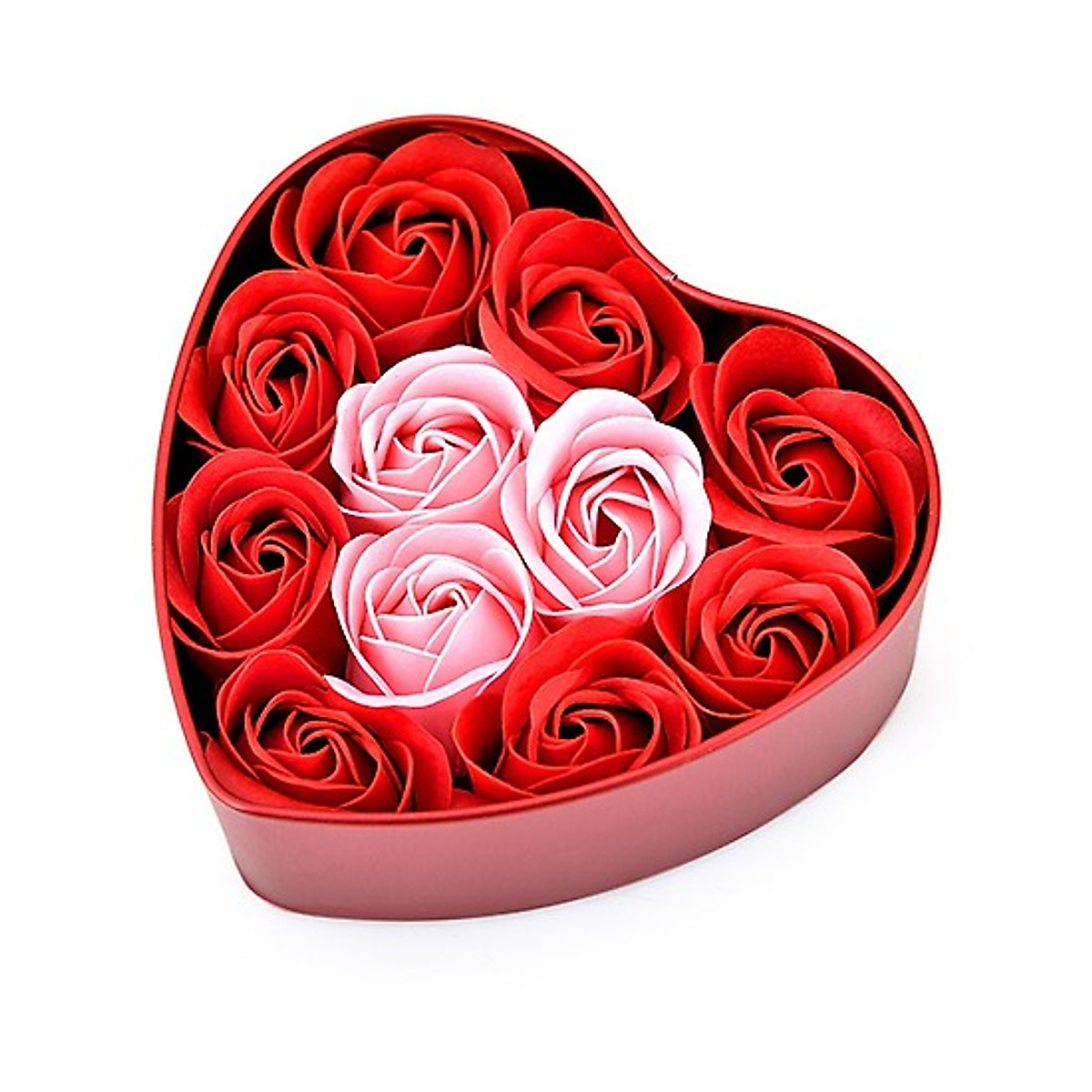 Hoa hồng trái tim hộp thiếc đựng 11 bông thích hợp tặng quà cho ...