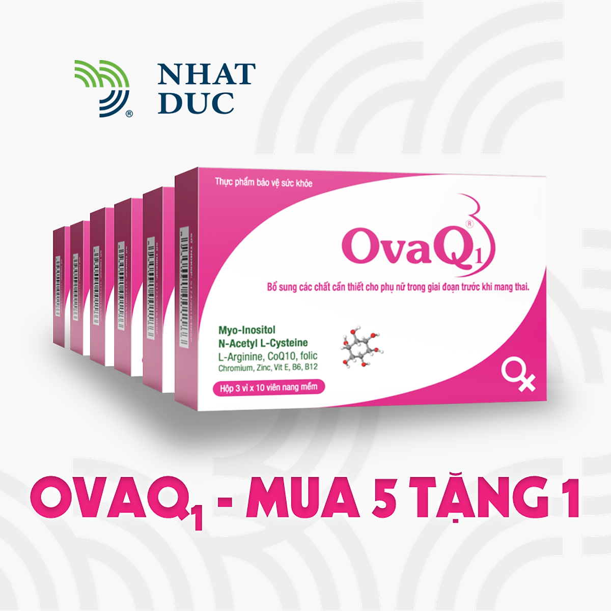 Combo 5 Tặng 1 Hộp Thực Phẩm Chức Năng Ovaq1 – Khỏe Trứng Tăng Cơ Hội Mang  Thai Tự Nhiên | Havada Pharma | Tiki