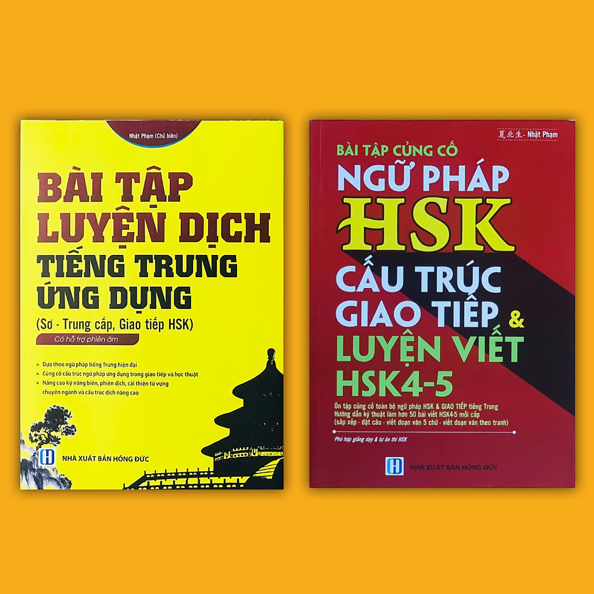 Combo Bài tập củng cố ngữ pháp HSK cấu trúc giao tiếp & luyện viết HSK 4-5 + Bài tập luyện dịch tiếng Trung ứng dụng (Sơ - Trung cấp, giao tiếp HSK)