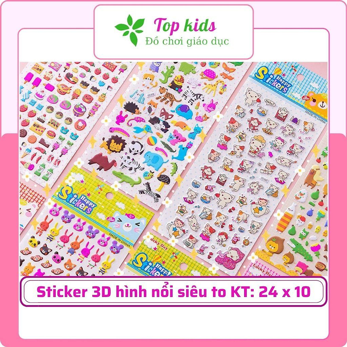 Mua Sticker Cute Hình Dán Dễ Thương Nổi 3D Kích Thước 24 X10Cm Nhiều Mẫu Đa  Dạng Cho Bé Trai Bé Gái - Topkids - Sticker Cho Bé Gái Tại Topkids1 Store