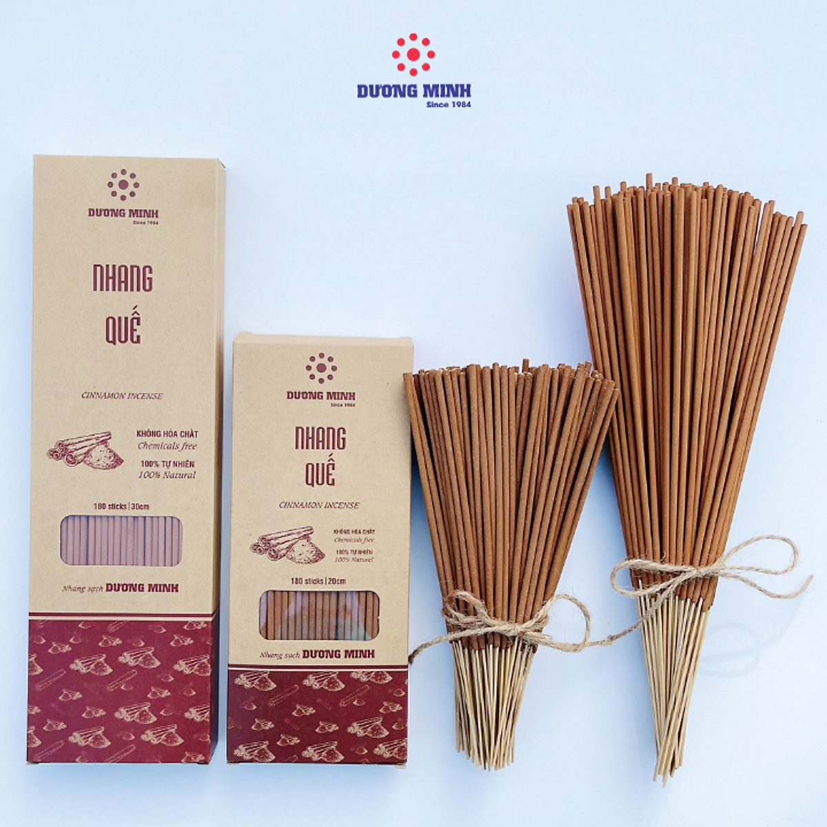 Hương nhang sạch Dương Minh nhang 20cm và 30cm 100% thành phần tự nhiên ít khói thơm dịu nhẹ không hóa chất