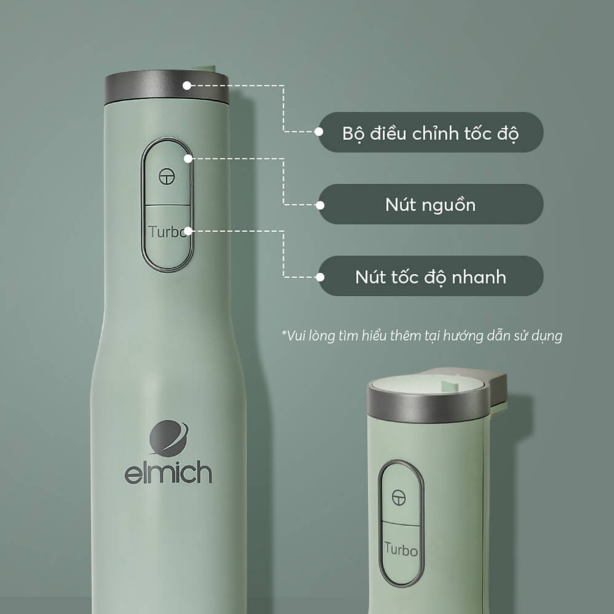 Máy xay cầm tay Elmich BLE-8666, công suất 1000W, thiết kế cầm tay dễ sử dụng, lưỡi dao bằng thép không gỉ siêu bền, đảm bảo an toàn tuyệt đối cho sức khỏe - Hàng chính hãng