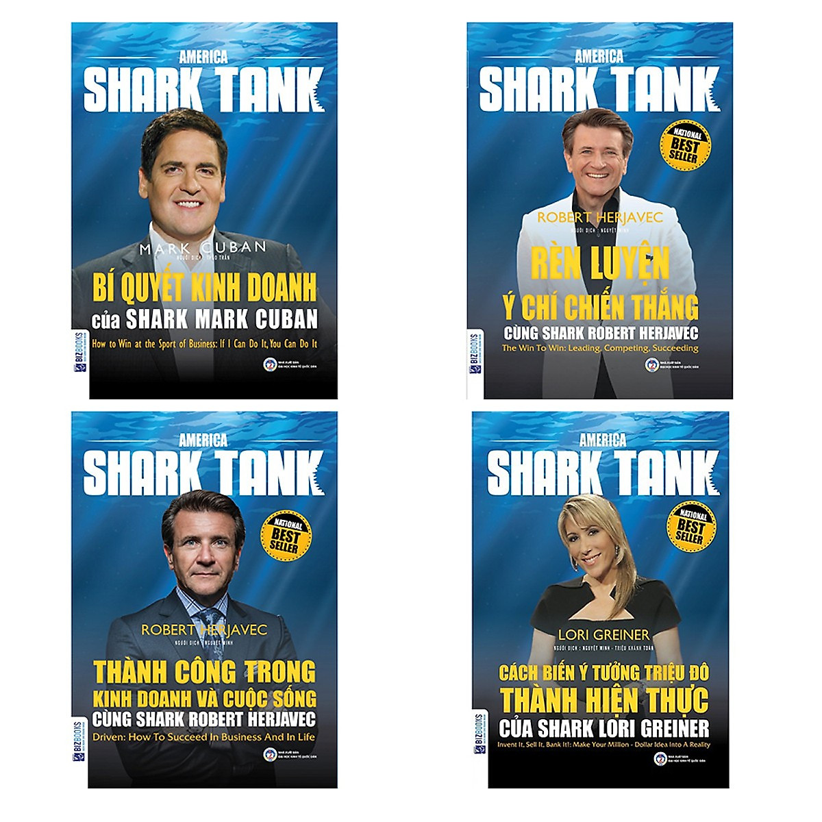 Combo 4 Cuốn Shark Tank(Bí Quyết Kinh Doanh + Rèn Luyện Ý Chí Chiến Thắng + Thành Công Trong Kinh Doanh Và Cuộc Sống + Cách Biến Ý Tưởng Triệu Đô Thành Hiện Thực)