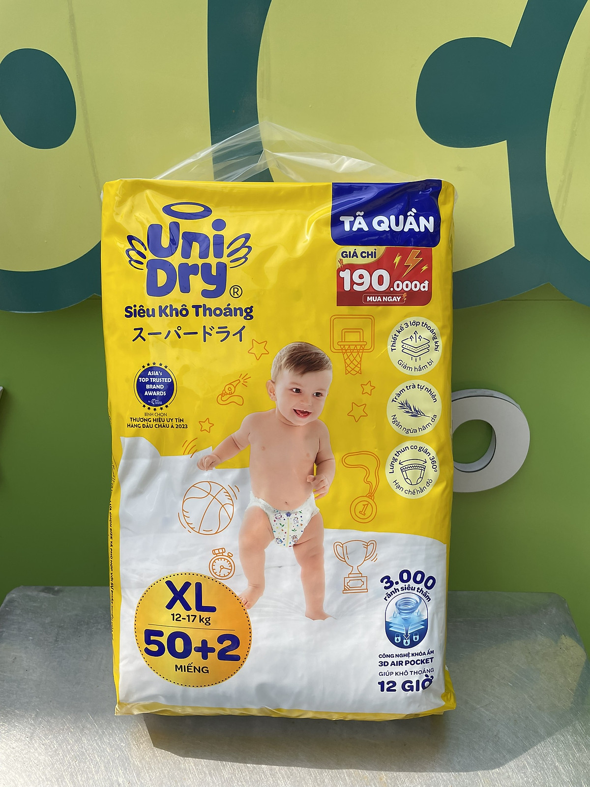Tã/bỉm quần UniDry siêu khô thoáng mẫu mới đủ size M50+2/ L50+2/ XL50+2/ XXL50+2 miếng