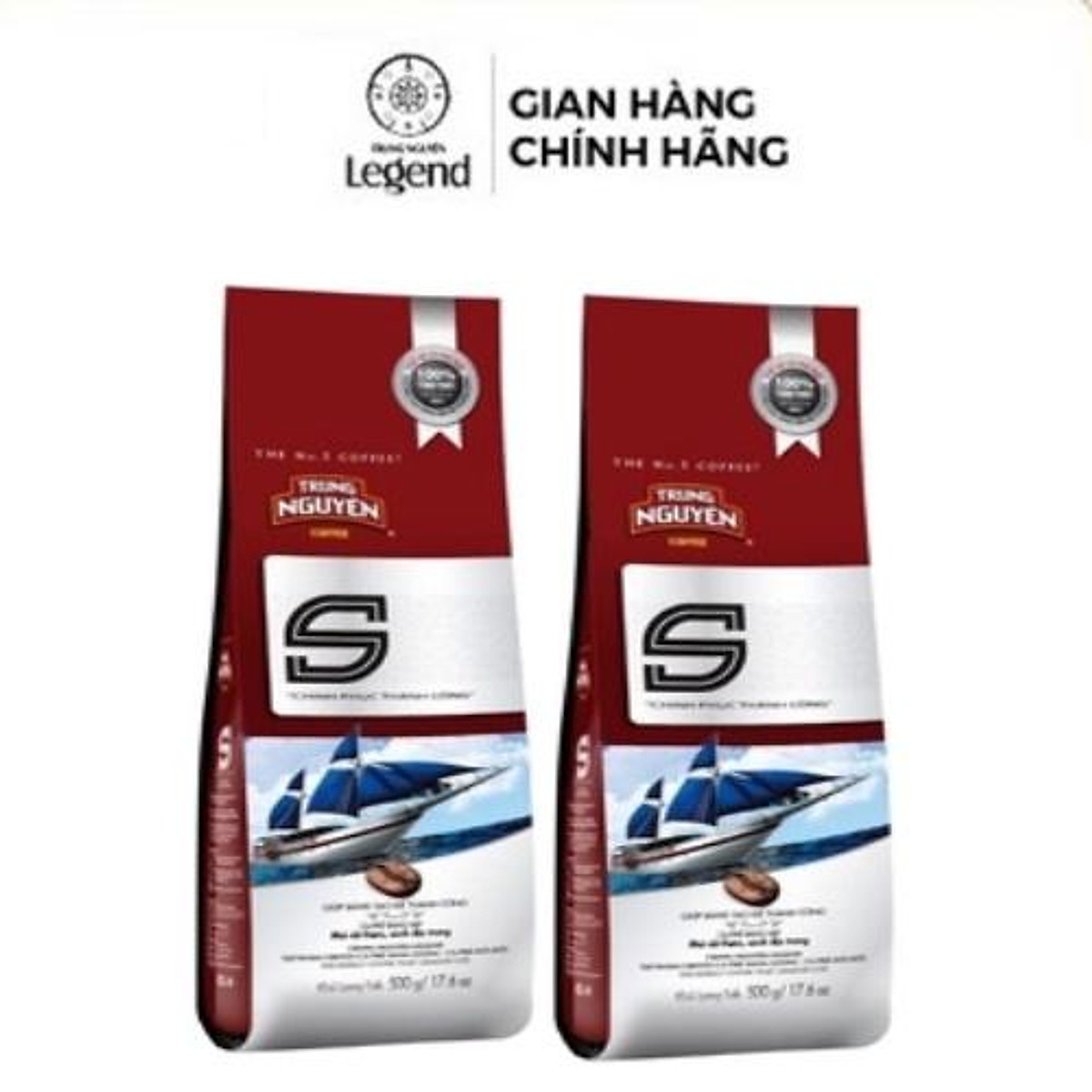 Combo 2 Bịch Cà Phê Chữ S Pha Phin - Trung Nguyên Legend - Rang Xay (Hộp 500gr)