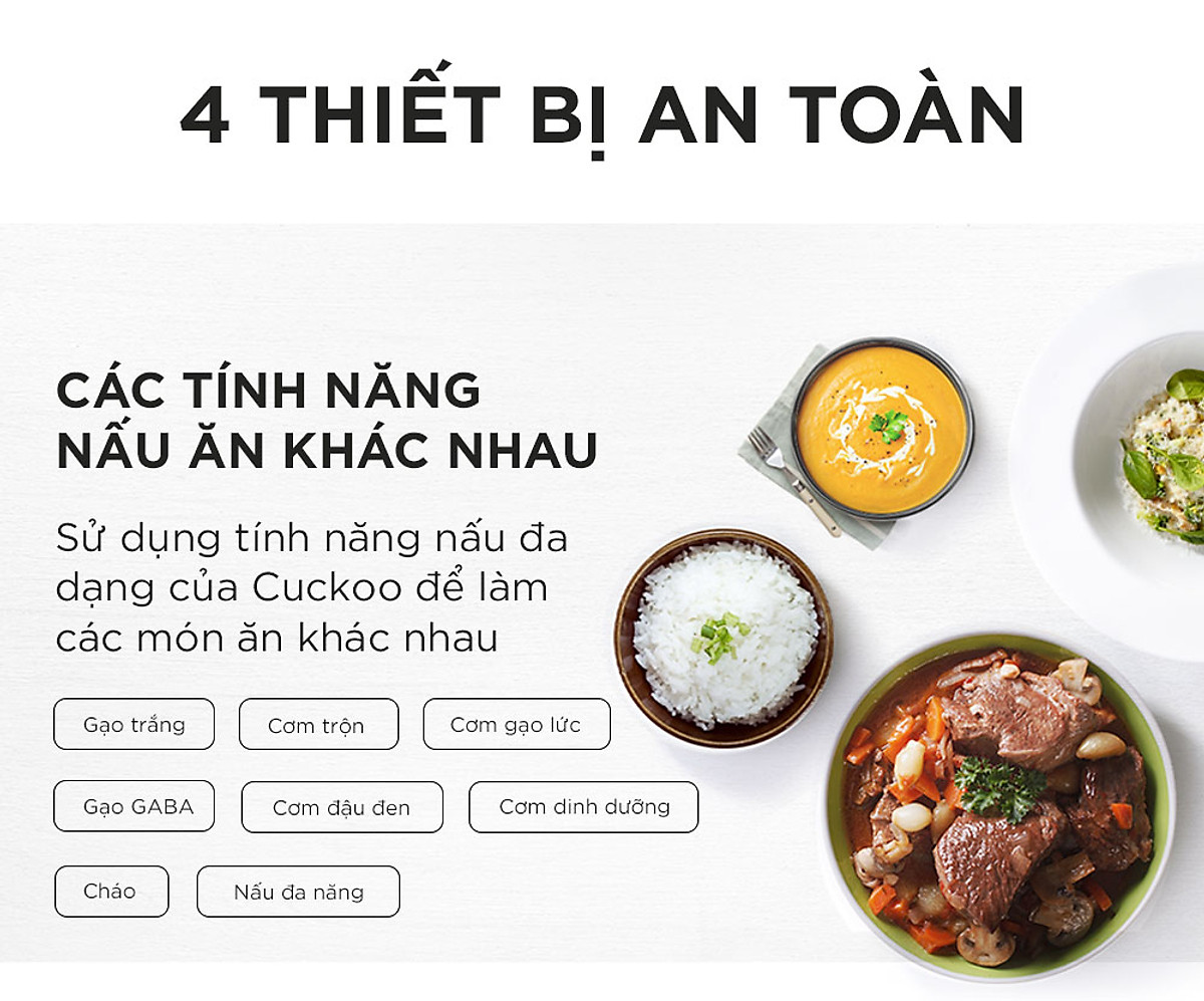 Nồi cơm điện tử Cuckoo 1.8L CR-1020F - Lòng nồi chống dính - Nhiều chế độ nấu ăn - Tiết kiệm điện - Hàng chính hãng