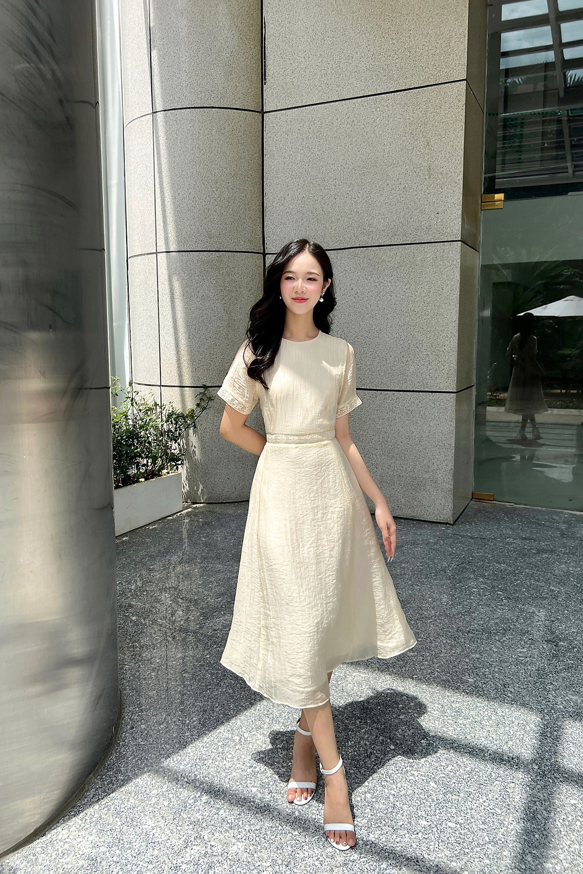 Olv - Đầm Elliana Lace Dress - Đầm Dáng Xòe