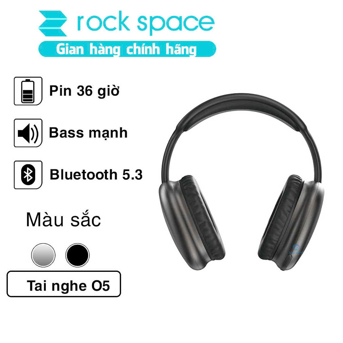 Headphone tai nghe bluetooth không dây chụp tai Rockspace O5 có mic hàng chính hãng BH 1 năm