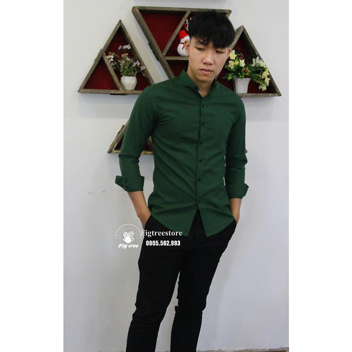 áo sơ mi nam dài tay xanh rêu giá tốt Tháng 8 2023  Mua ngay  Shopee  Việt Nam