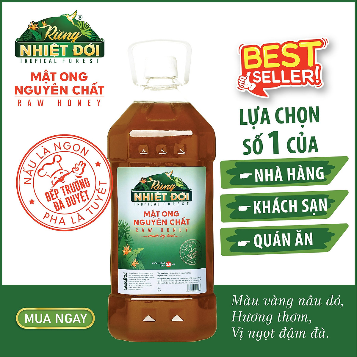 Mật ong Rừng Nhiệt Đới can 2800g - Mật ong