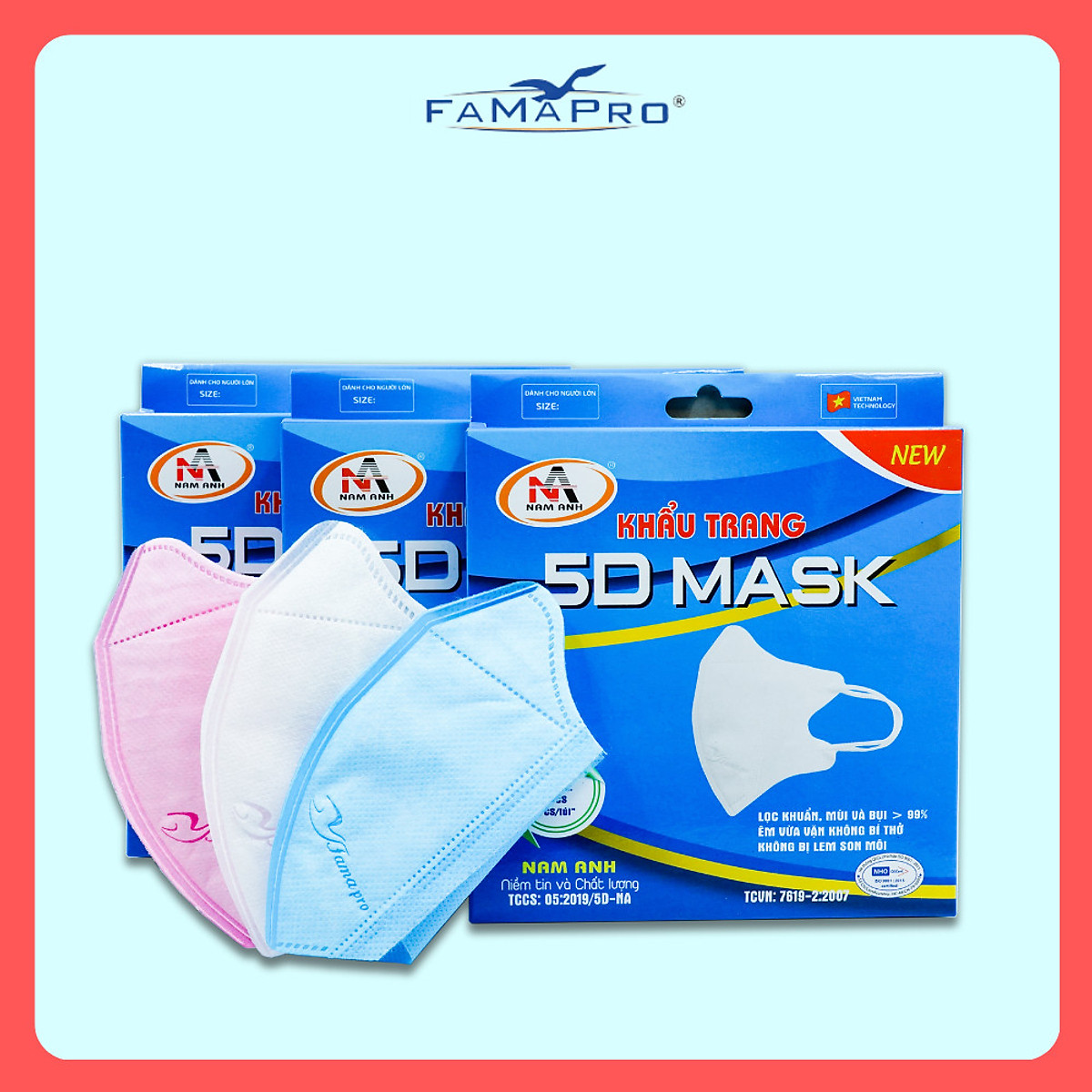 HỘP - FAMAPRO 5D MASK] - Khẩu trang y tế kháng khuẩn 3 lớp Famapro ...