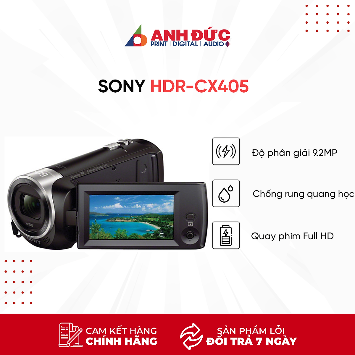 Máy Quay Phim Sony HDR-CX405 - Hàng Chính Hãng