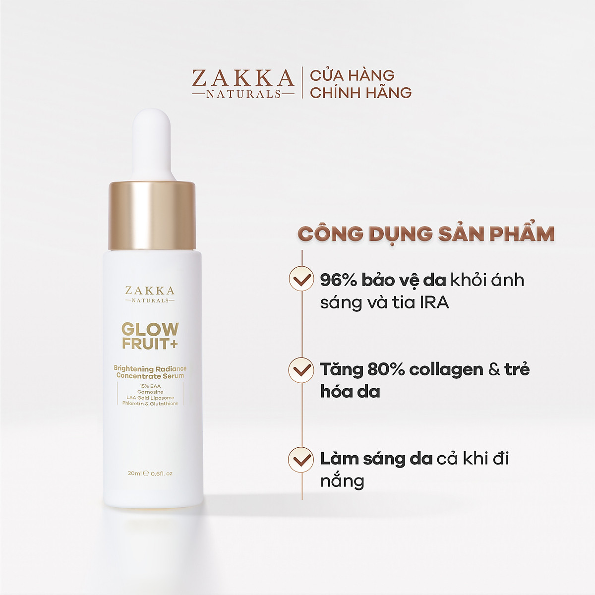 Serum Vitamin C Zakka Naturals GlowFruit+ Brightening Radiance Concentrate 20ml