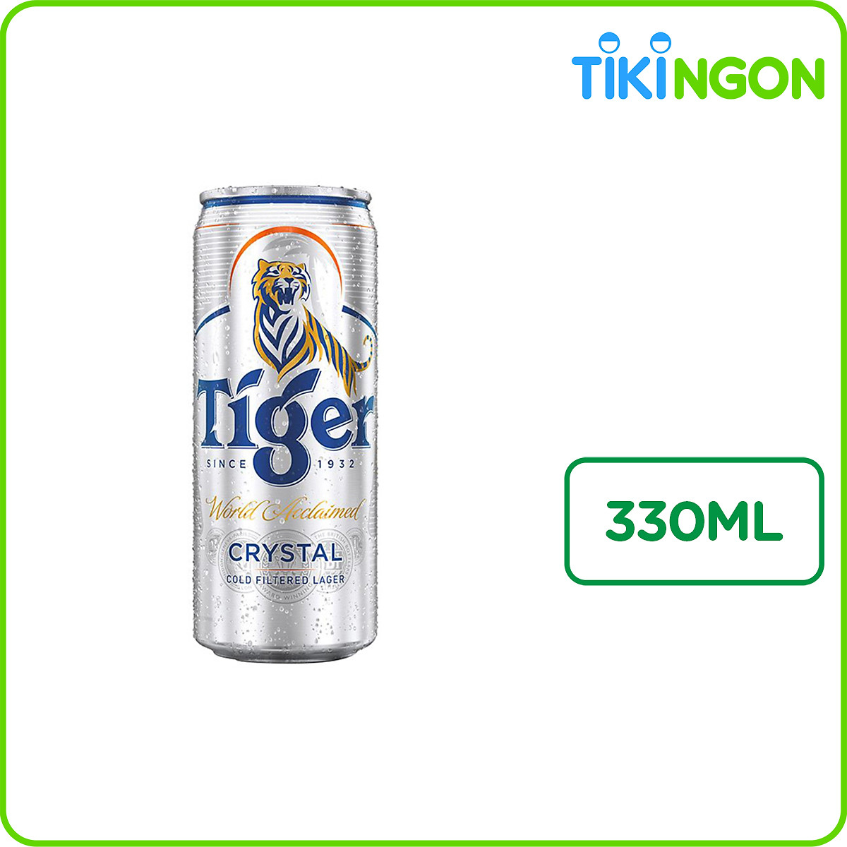 Lon bia Tiger Crystal 330ml - Bia, cider