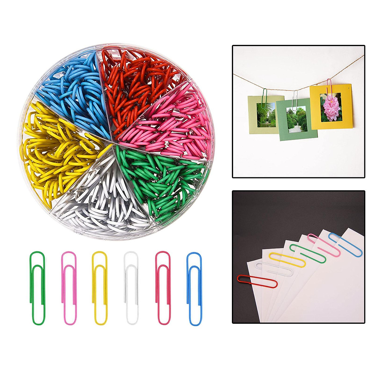 600Pcs Paper Clip Holder, Paperclips Kids Paper Clips 50mm Cute Office  Supplies for Desk Organizer Files