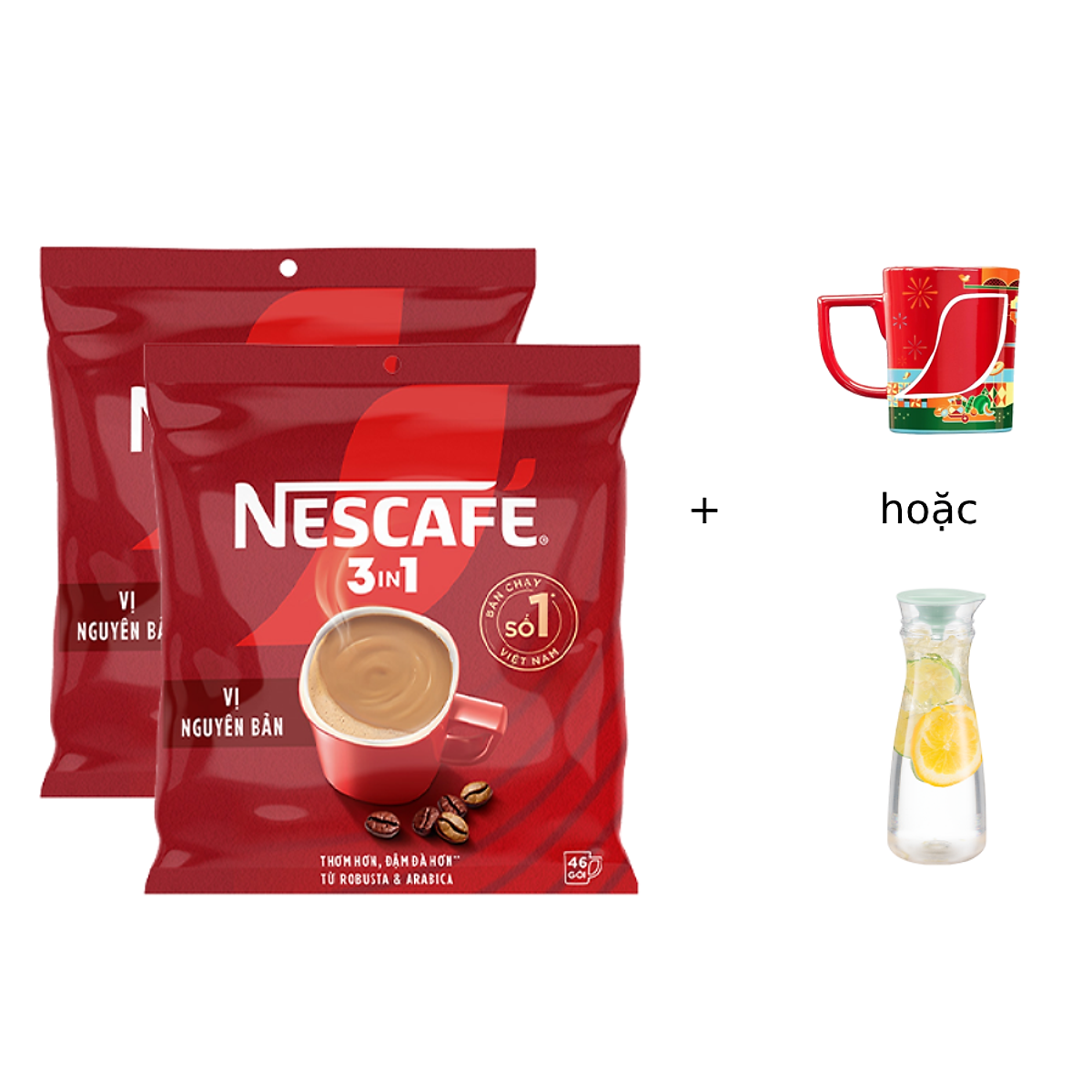 Combo 2 Bịch NESCAFE 3IN1 Công thức cải tiến - VỊ NGUYÊN BẢN Bịch 46 gói
