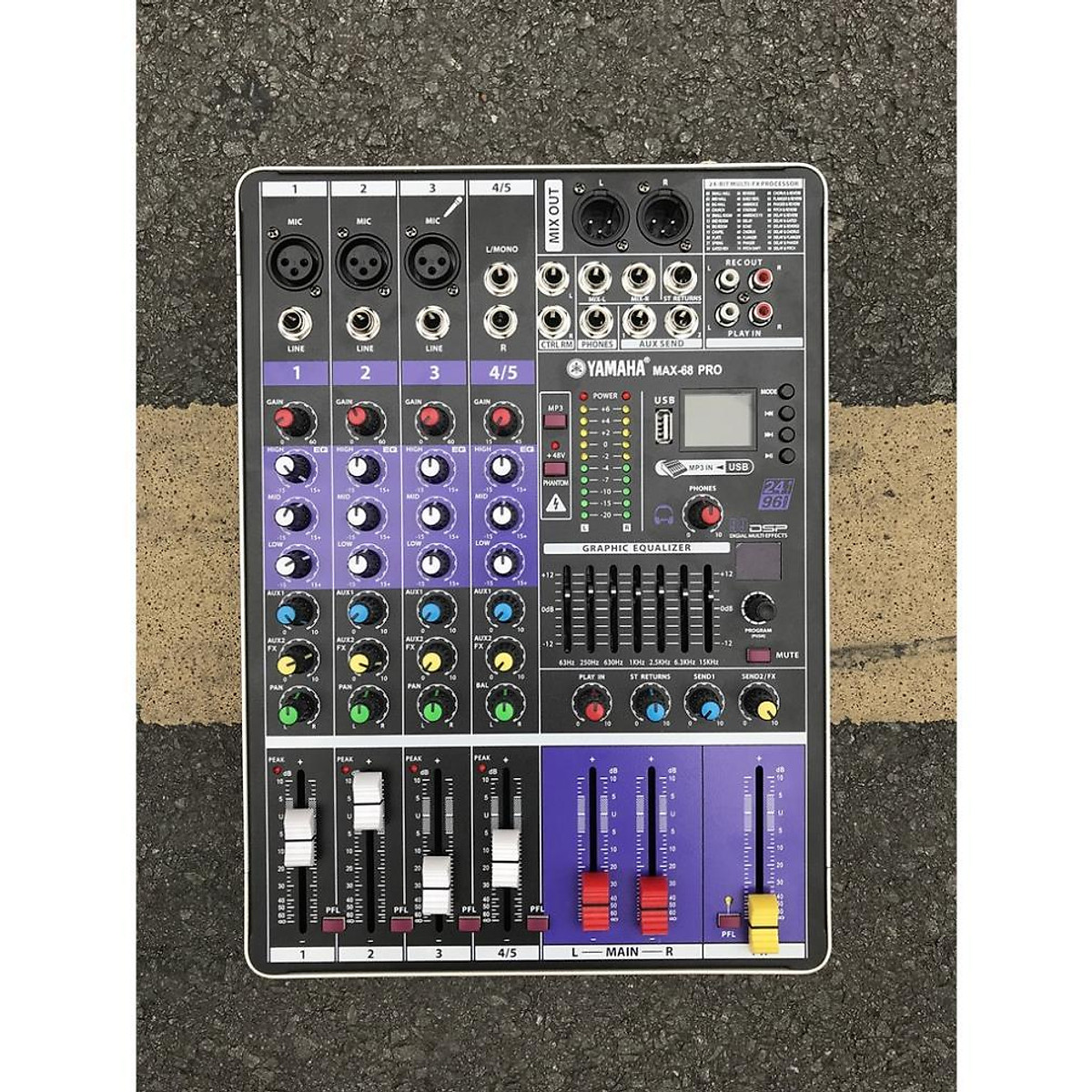 Mixer Yamaha Karaoke Gia Đình Quán Bar Club Hội Trường Live Stream Cao Cấp Max 68 Pro Bluetooth