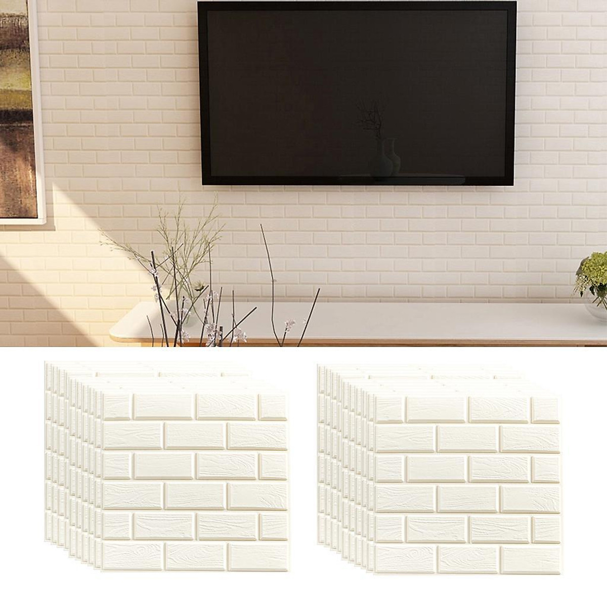 20X 3D Foam Brick Wall Sticker Self Adhesive Diy Panels Home Room Décor