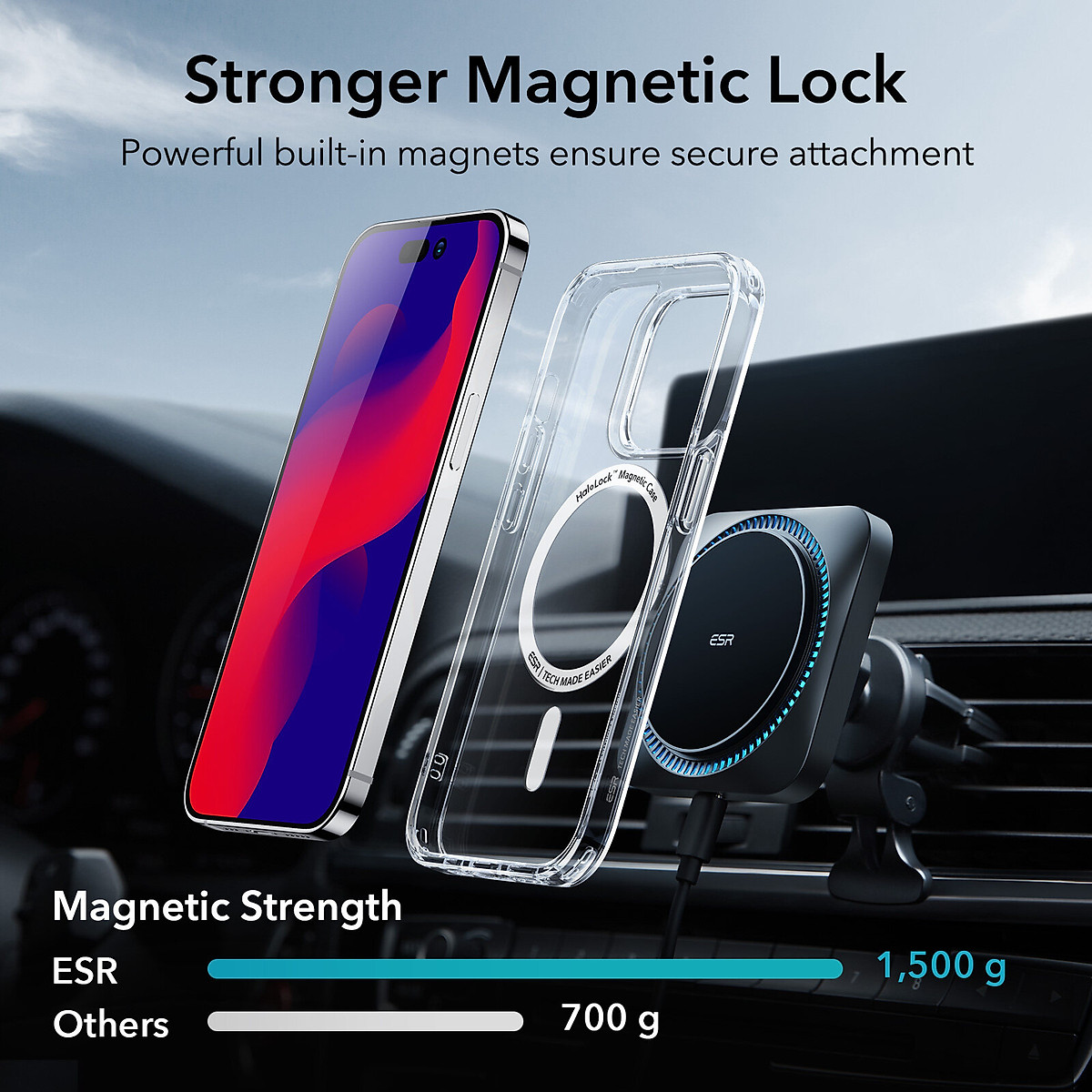 Ốp Lưng dành cho iPhone 14 / 14 Plus/ 14 Pro / 14 Pro Max ESR Classic Hybrid Case with HaloLock - Hàng Chính Hãng