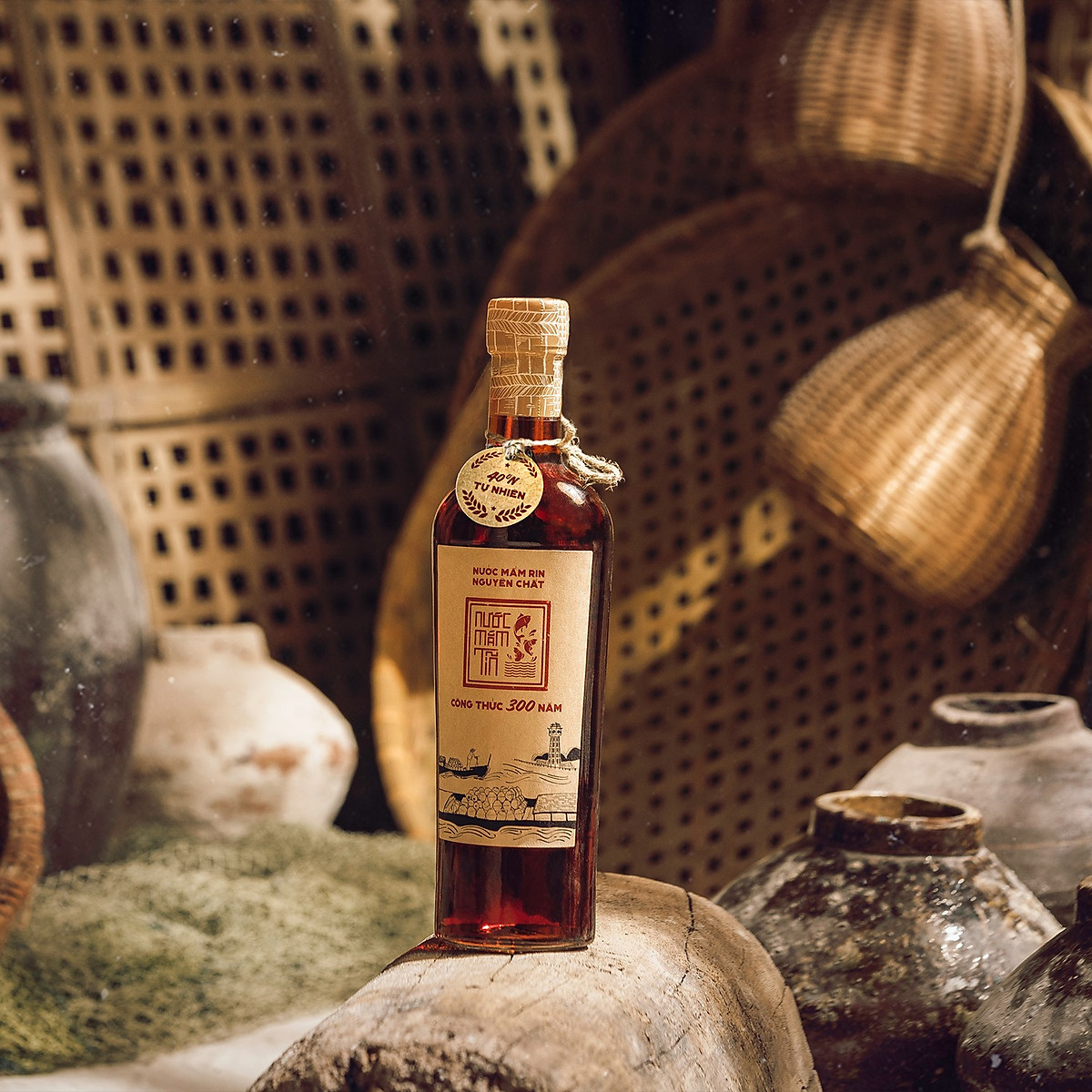 Đặc Sản Bình Thuận - Thùng 6 Chai Nước Mắm Tĩn Nhãn Đỏ Độ Đạm 40N Tự Nhiên Chai 500Ml Nước Mắm Rin Nguyên Chất Truyền Thống Sạch Từ Cá Cơm Than Muối Tinh Khiết Sánh Đặc Thịt Cá Không Chất Bảo Quản - Ocop 4 Sao