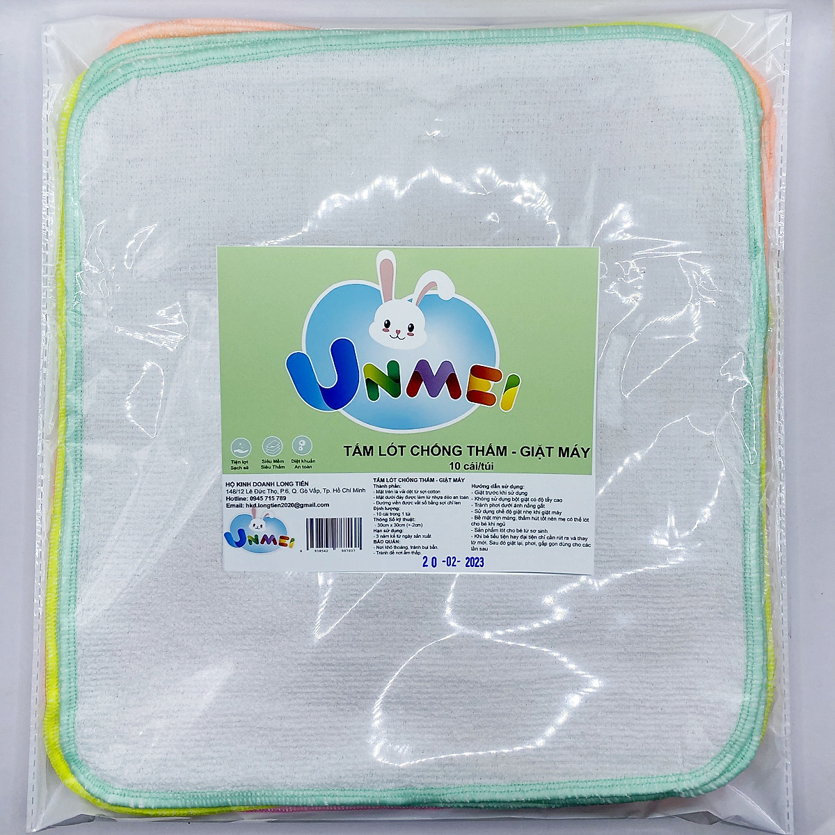 Combo 10 Tấm Lót Chống Thấm Cao Cấp Unmei Cho Bé Từ Sơ Sinh 30x30 - Sản Phẩm Có Thể Giặt Bằng Máy Giặt - Tấm Lót Sơ Sinh Thương Hiệu Unmei